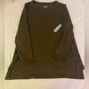 Chico's Long Sleeve Tunic Top - Ambered Olive -2X